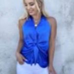 Dainty Hooligan Blue Halter Top Photo 3