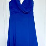 Theia Royal Blue High Low Dress with Embellished Sleeves Size 8 Photo 0