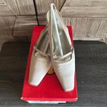 Talbots  Women's Champagne Satin Slingback Heels Size 8AA Photo 1