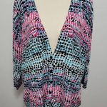 Avenue colorful geo print deep v cardigan size 26/28 Photo 0