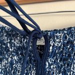 Molly green boho floral blue and white smocked strapless cropped top Photo 5