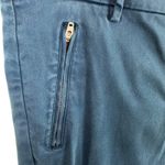 Level 99 Teal Blue Cotton Blend High Rise Slim Leg Cropped Pants Size 32 Photo 2