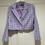 Daisy Street Purple Plaid Blazer Photo 0