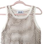 SAINT ART Perla Open Weave Knit Tank Beige/White Small‎ White Photo 2