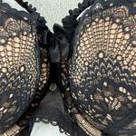 Adore Me 36D Black Lace Push Up Bra Double Strap Sexy Lingerie Photo 1