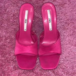 ZARA Pink Satin Heeled Methacrylate Mule Sandals Photo 1