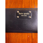 Kate Spade  Black Pebbled Leather Zip Around Continental Wallet EUC‎ Photo 9