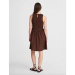 Madewell  The Melody Smocked Mini Dress Cotton Roasted Chicory Brown Medium NWT Photo 3