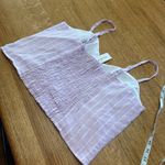 Lane Bryant NWT purple and white striped linen cami crop top smocked back sz14W Photo 6