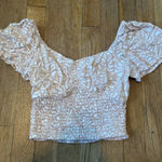 Smocked Crop Top Tropical Lightweight Women XS Jopana Lined Bralette Babydoll Photo 0