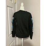 Etam Paris Black Blue Printed Wool Blend Pullover Sweater Crewneck Size 6 Photo 4