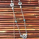 Brighton  Extra Long Chain Necklace Blue Glass Beads & Butterly Motif Photo 4