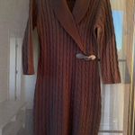 Calvin Klein Women’s Buckle Black Wrap Cable Knit Sweater Dress Size Medium Photo 1