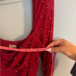 Oh Polly  red midi beaded longsleeve dress size US 6 Photo 9