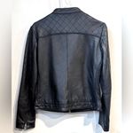 wilson's leather Vintage Moda International Black Quilted Leather Jacket Size Medium Photo 2
