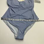 Sea Level Swim Blue White Striped One Piece Swimsuit Womens US 12 NEW *FLAW Photo 6
