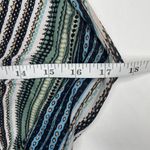 Women's Abstract Wavy Stripe Print Smocked Halter Sleeveless Maxi Dress Sz L Blue Size L Photo 6