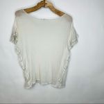 IRO  White Sheer Flutter Ruffle Sweater Sz XS Photo 1
