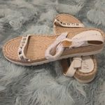 Wild Pair  White and Tan Studded Sandals Photo 1