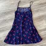 Brandy Melville Y2k cherry fruit print mini dress navy blue sundress XS Photo 4