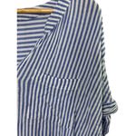 BeachLunchLounge  Blue & White Stripe V-Neck Lightweight Top Women's XL Photo 2