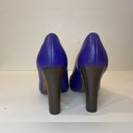 Coach Desaree Purple Bock Heel Pumps Gold Hook Buckle Accent Heels Size 6 B Photo 4