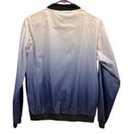 Allegra K  Blue White Ombre Casual Zip Up Lightweight Windbreaker Jacket Small Photo 3