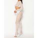 Hot & Delicious  Tulum Crochet Two Piece Sheer Set White Size Large NWT Photo 1