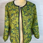 Peck & Peck  Blazer Jacket Womens Size M Graphic Open Front Linen Blend Modern Photo 9