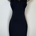 Guess  Los Angeles Navy Cap Sleeve Lace Illusion Sheath Dress Women’s Size 4 Photo 3