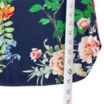 EXPRESS  Dark Floral Satin Lace V Neck Navy Blue Top XS Romanic Dark Cottagecore Photo 4