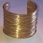 Elegant Gold Tone Chunky Boho Retro Cuff Bracelet Photo 2