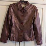 Women's Margaret Godfrey Brown Leather Jacket Size 4 Photo 0