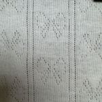 Just Polly cropped white shirt with bow pattern throughout and pink bow‎ Size L Photo 5