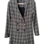 CALLIPYGIAN Plaid Blazer‎ Mini Dress Grey Sz 2 Gray Photo 0
