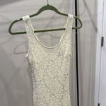 White Lace Long Maxi Gown with Slit Photo 2