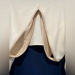 Anthropologie Elegant Cream Cropped Sweatshirt with Draped Front Photo 10