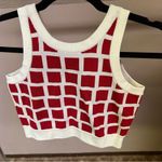 Esprit  Red and White Grid Pattern Women's Top in XS Photo 6