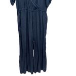 Anthropologie Maeve Jaqueline Jacquard Jumpsuit Leopard Print Navy Blue Size XL Photo 5