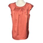Liz Claiborne  Womens S Brown Rust silk Satin Styles Sleeveless blouse shell Photo 5