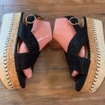 ZARA Trafaluc Black Woven Cork Contrast Wedge Platform Sandals 40 9.5 Photo 0