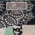 JM Collection JM‎ Collection Blue/Green Textured Paisley Blouse Size Large Photo 2
