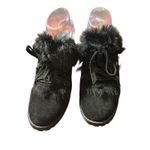 Coach Black Suede Fur Lace Up Heeled Mules Womens Shoes Size Unknown Photo 1