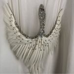 Badgley Mischka Mark and James by silk blouse with jeweled bird sz small Photo 2