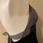 Js Boutique halter satin/velvet black/gray long dress  Size 10 Photo 5