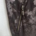 Vivienne Tam  Shimmering Black Brown Metallic Faux Suede Silver Dress Size 12 L Photo 5