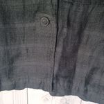 Eileen Fisher  3/4 Sleeve Black Striped Plaid 100% Linen Button-Up Blazer Photo 8