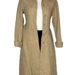 PEABODY HOUSE New York Beige Coat Wool Button Up Belted Fully Lined 70s Photo 3