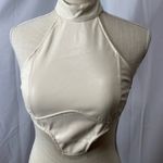 Pretty Little Thing faux Leather a halter neck crop top size 6 Photo 0