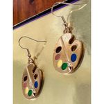 Art Palette Earrings Artist Teacher Festival Watercolors Acrylics Painti… Photo 8
